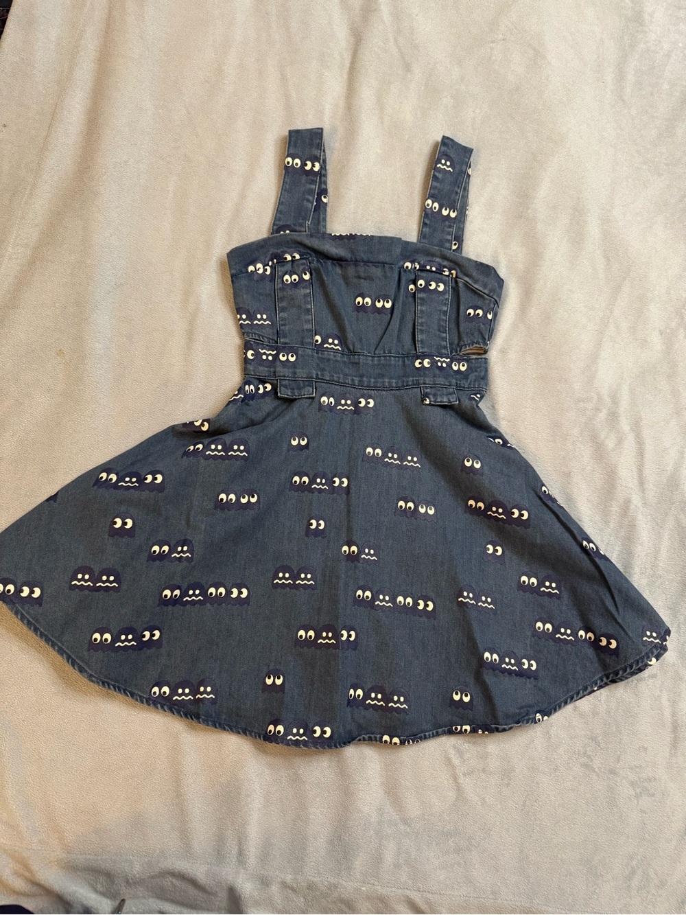 MNavy Denim Midi PacMan Ghost Dress